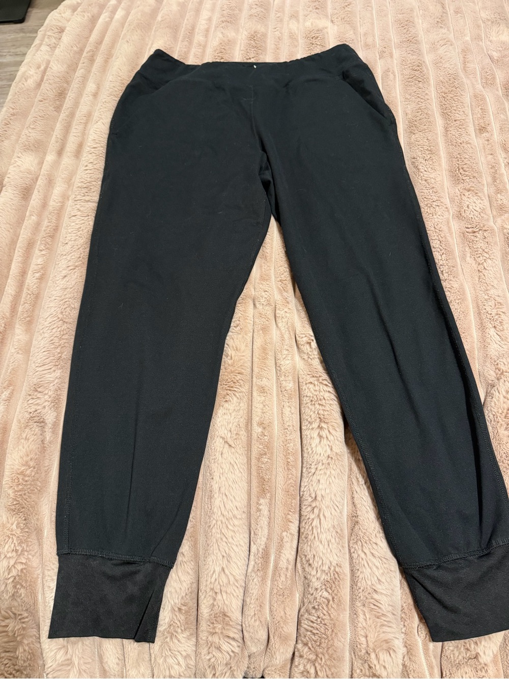 Women's Rabbit Black Jogger Pants with Cuffed Ankles